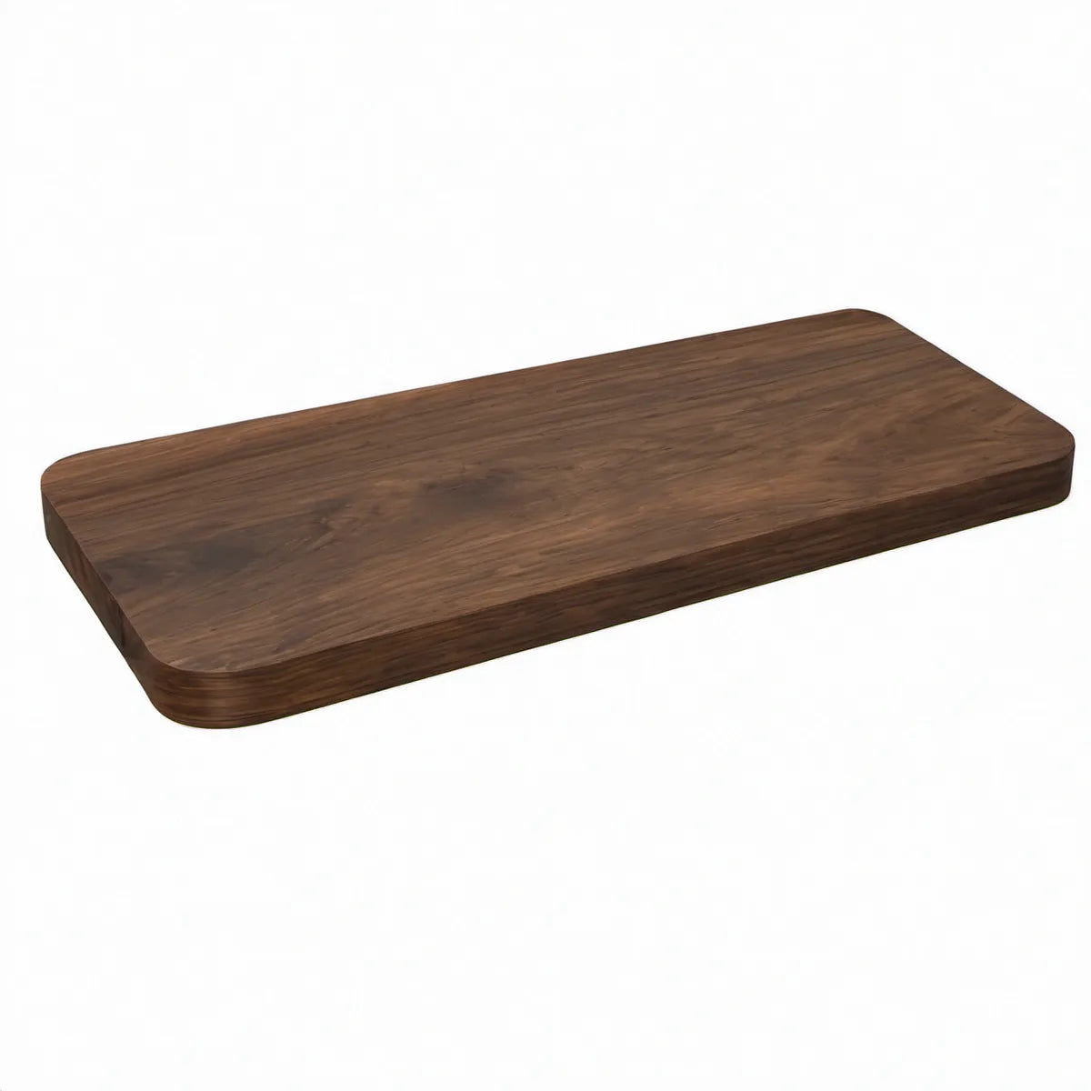Wall-Mounted Floating Shelf, 23.6 x 9.8 x 1.6 in, MDF with Walnut Brown PVC Laminate