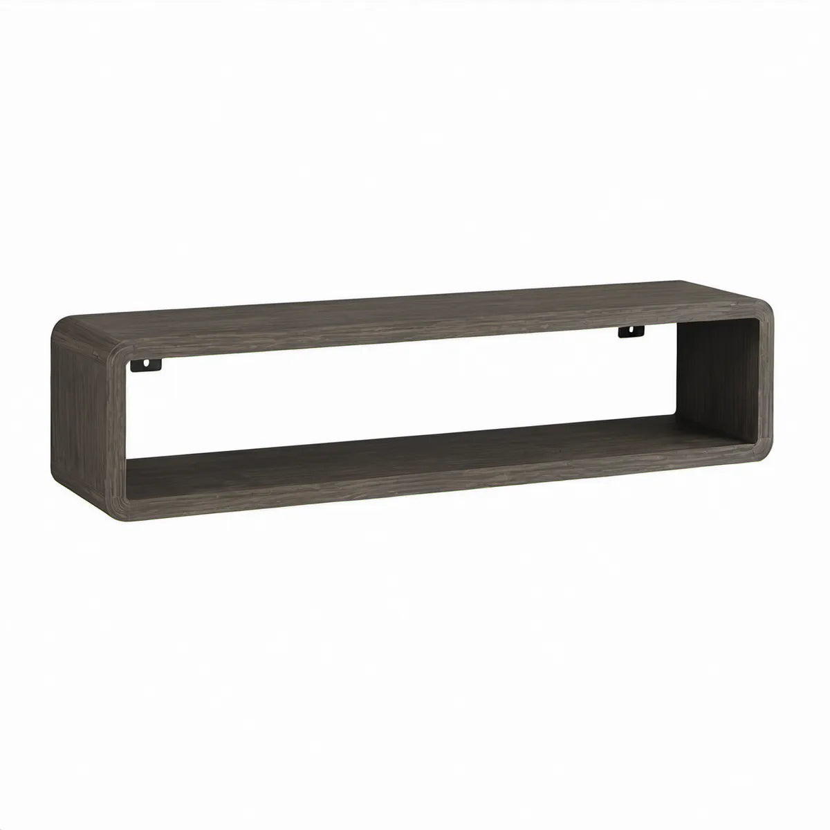 Dark Gray Wall-Mounted Floating Shelf, 39.4 x 7.9 x 9.8 in, MDF with Wood-Grain Finish