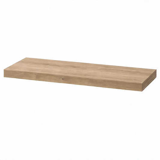 Natural Oak Floating Wall Shelf, 47.2 x 9.8 x 1.6 in, Engineered Wood